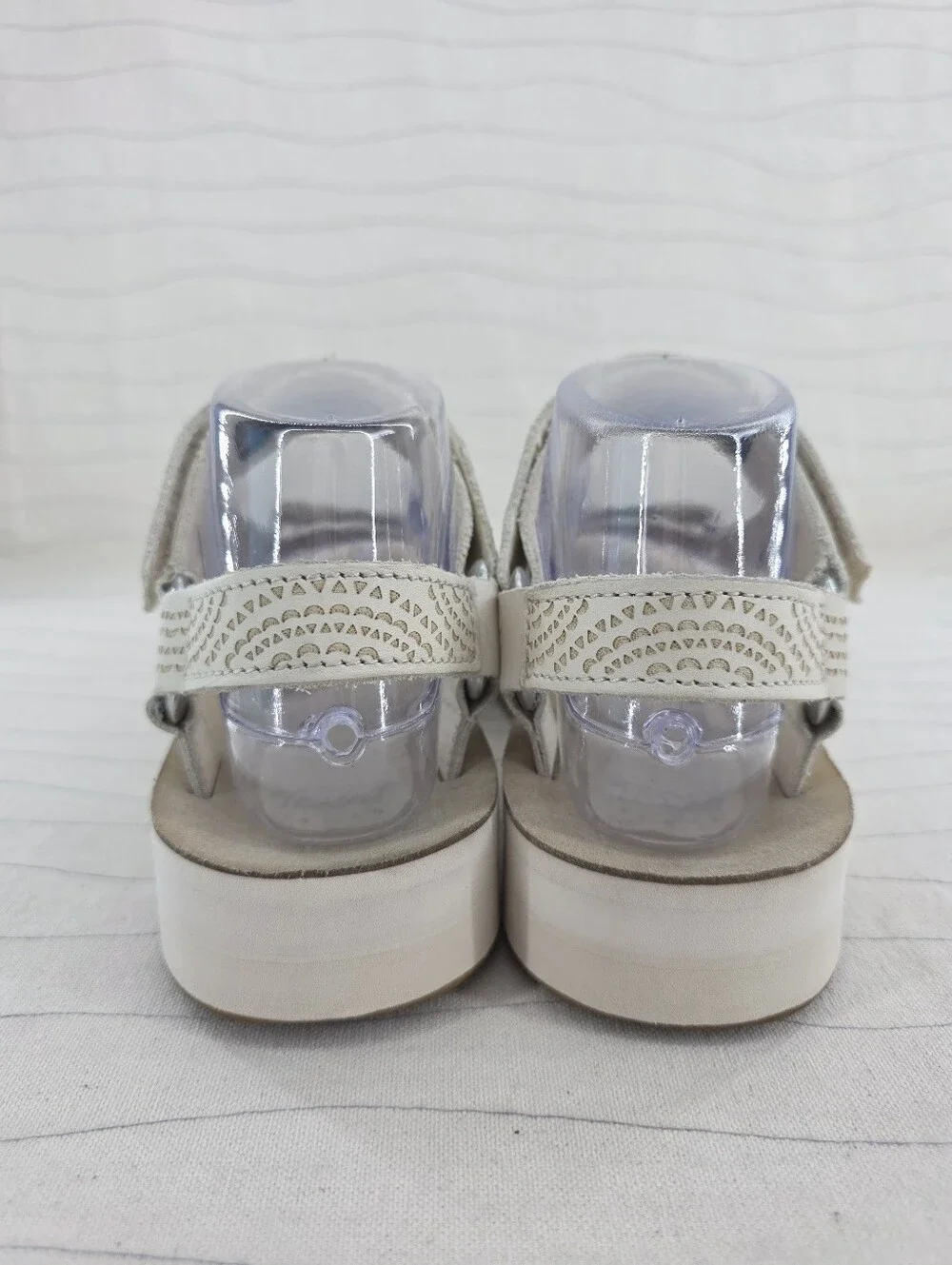 Teva Womens Midform Universal Geometric Beige Leathe4 Sandals 1090873 Size 7